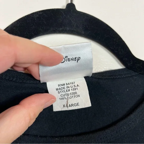 Walt Disney World Park Baby Tee Shirt XL Castle Glitter Sparkle Y2K Black - Picture 3 of 4